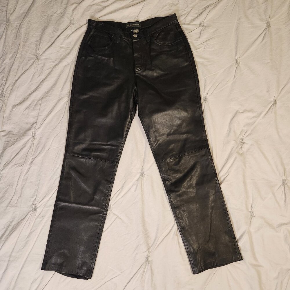 Banana Republic Black Leather Pants
